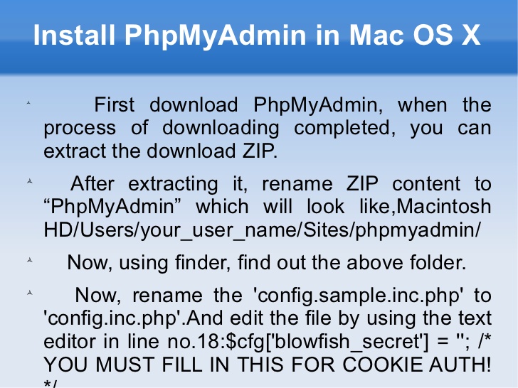 Download phpmyadmin for mac os x 10 11